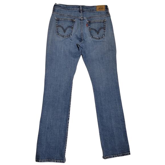 Levis 505 Straight Leg Womens Denim Jeans Mid-Rise Size 6L Small slits hems - Picture 2 of 10